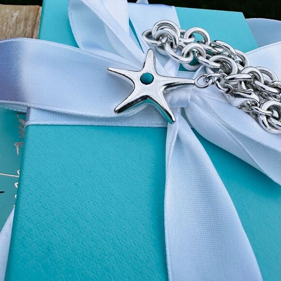 Tiffany & Co Starfish with Turquoise Bracelet, 7.5" - Picture 3 of 7